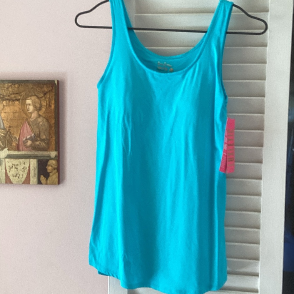 Lilly Pulitzer Sleeveless Scoop Tank in Bright Turquoise